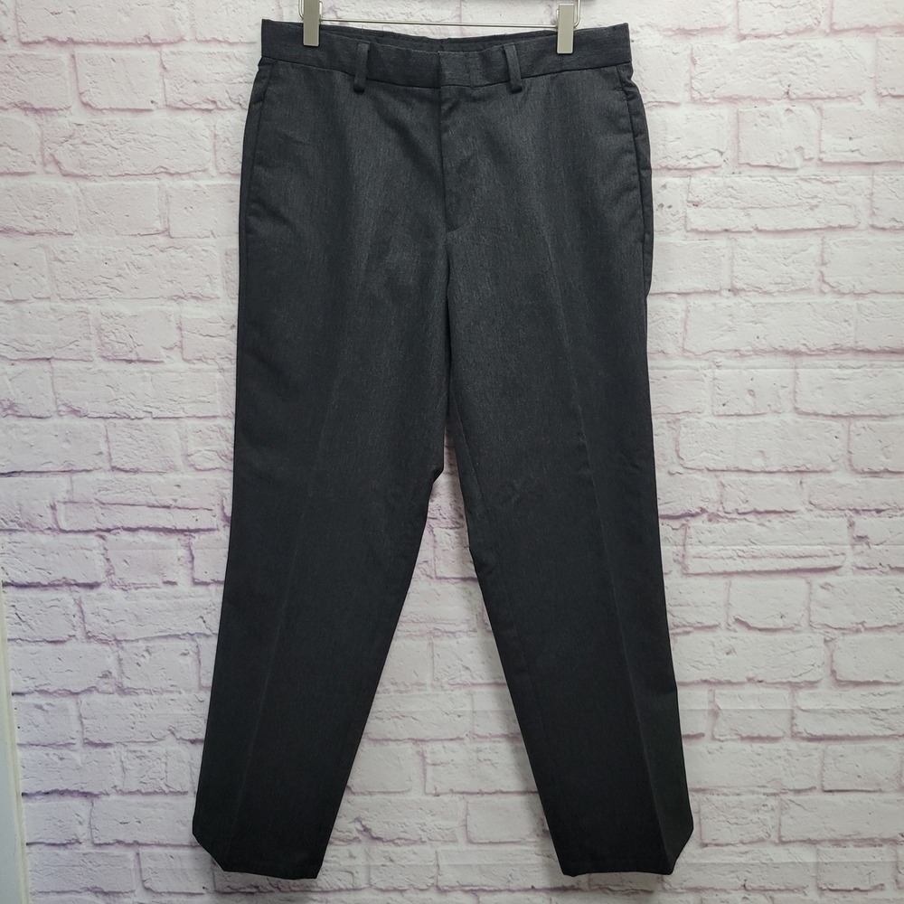 Dockers Gray Stain Defender Dress Pants Slacks 32x30 Flat‎ Front Business Casual